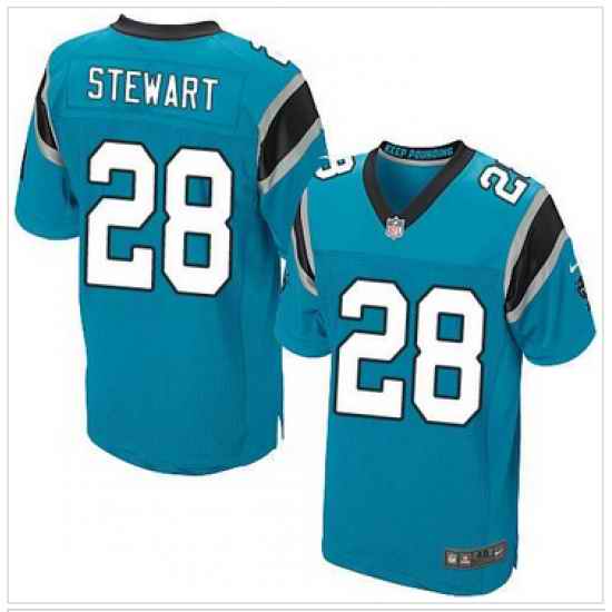 Nike Carolina Panthers #28 Jonathan Stewart Blue Alternate Mens Stitched NFL Elite Jersey